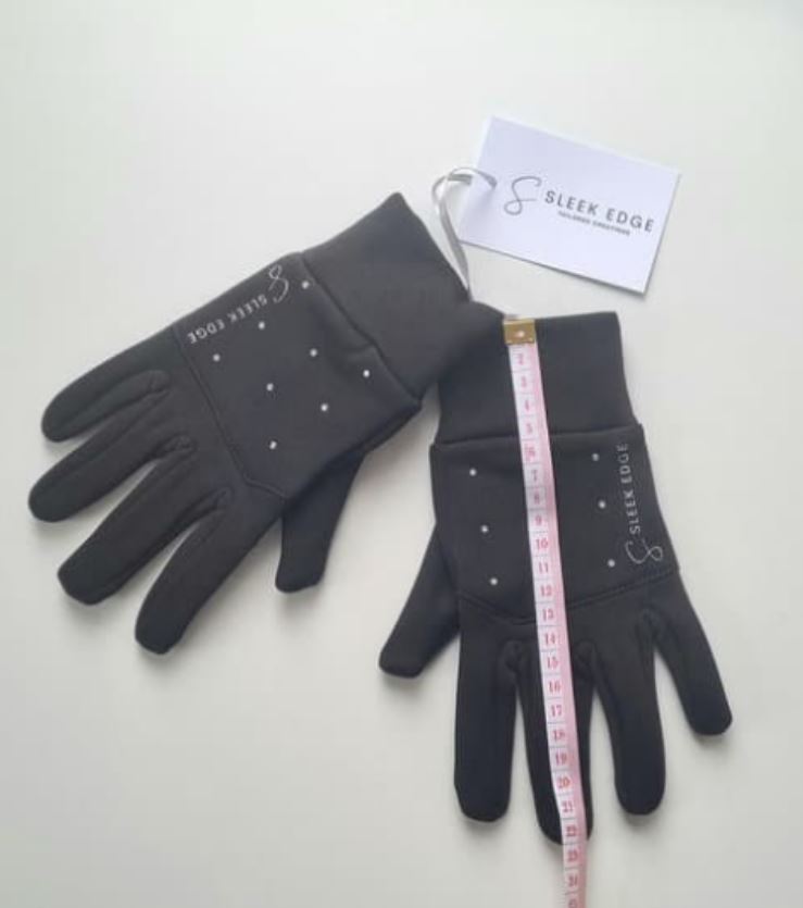 Figure Skate Gloves - Black Rhinestones