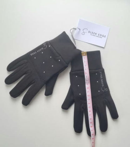 Figure Skate Gloves - Black Rhinestones