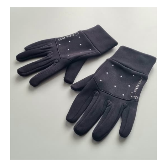 Figure Skate Gloves - Clear Rhinestones